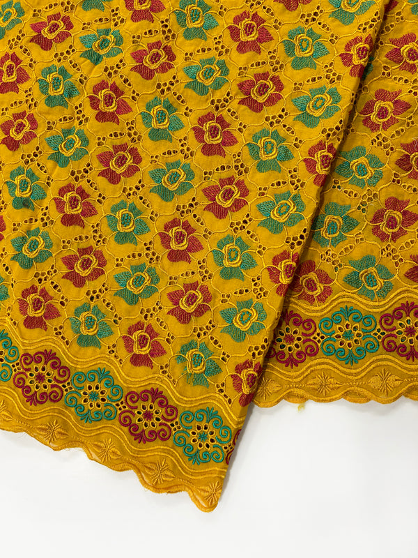 Golden Yellow Floral Dry Lace