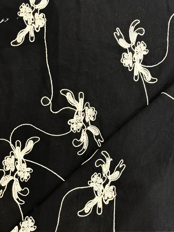 Blue Asymmetric Organic Curve Embroidery Fabric