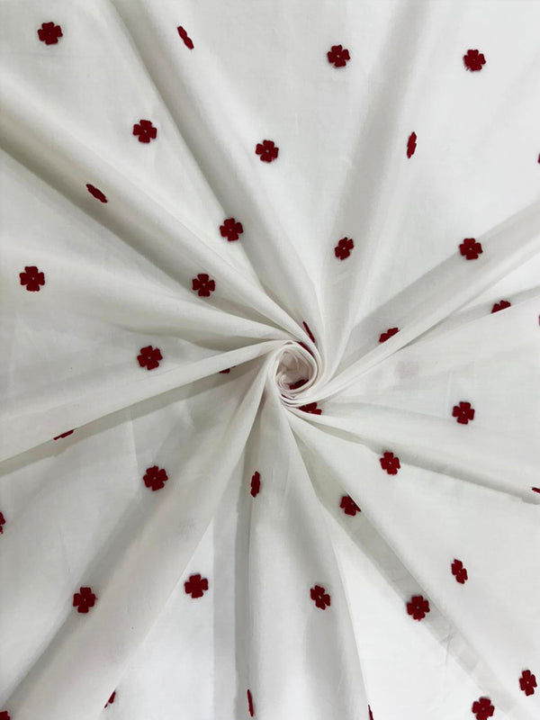 Red All-over Butti Applique Embroidery