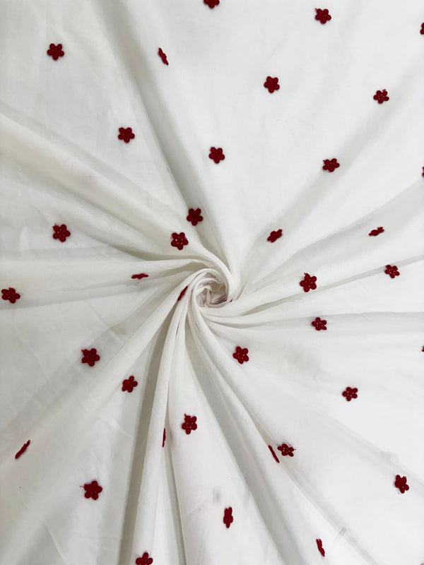 Red All-over Butti Applique Embroidery