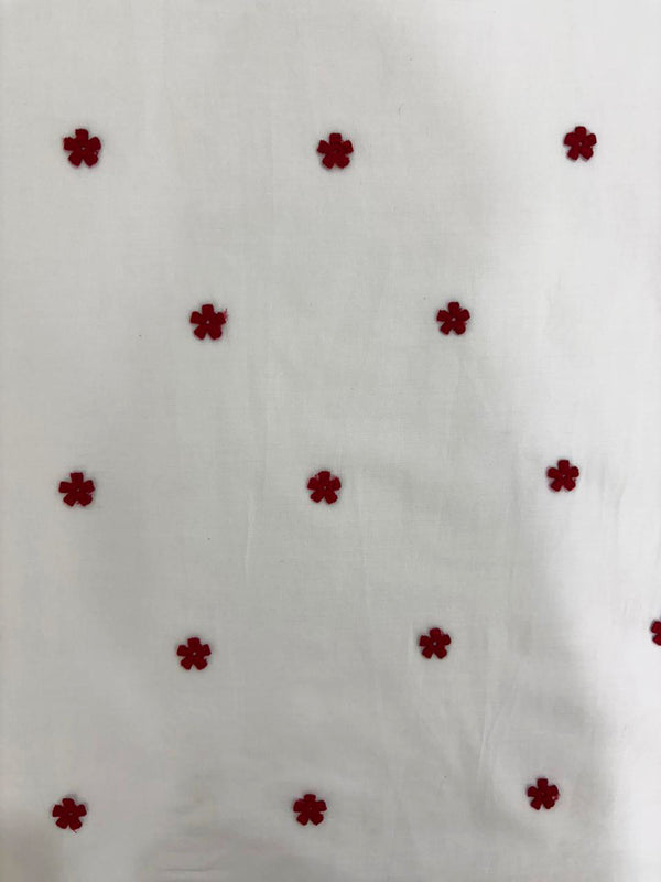 Red Ditsy All-over Butti Applique Embroidery