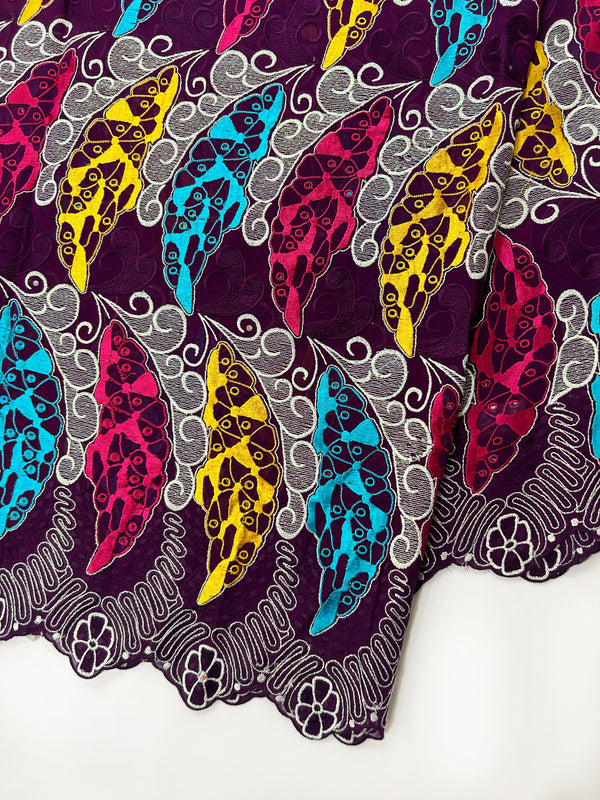 Multicolour Abstract Design African Dry Lace