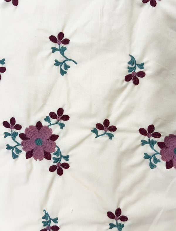 Multicolor Orchid Embroidery Fabric
