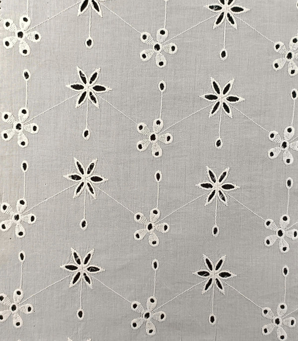 Motifs Embroidered cotton Fabric.